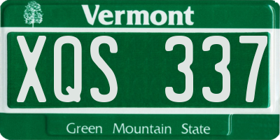 VT license plate XQS337