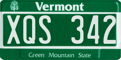 VT license plate XQS342