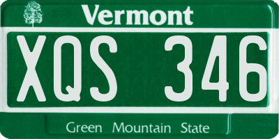 VT license plate XQS346