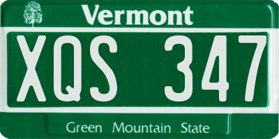 VT license plate XQS347