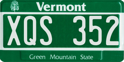 VT license plate XQS352