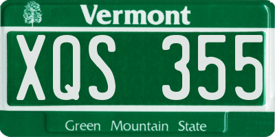 VT license plate XQS355