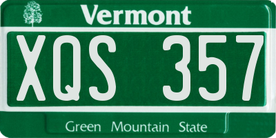 VT license plate XQS357