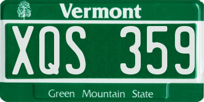 VT license plate XQS359