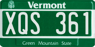 VT license plate XQS361