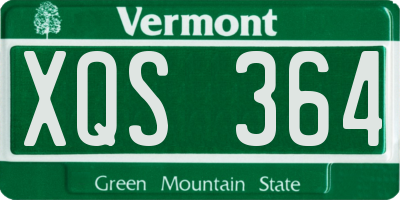 VT license plate XQS364