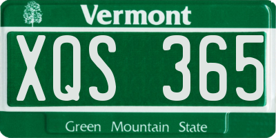 VT license plate XQS365