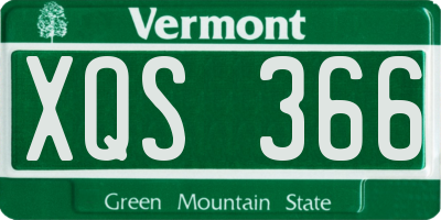 VT license plate XQS366