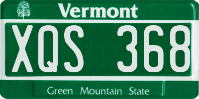 VT license plate XQS368