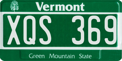 VT license plate XQS369