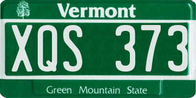 VT license plate XQS373