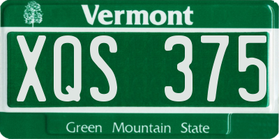 VT license plate XQS375