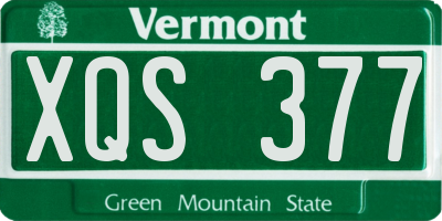 VT license plate XQS377