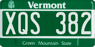 VT license plate XQS382