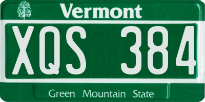 VT license plate XQS384