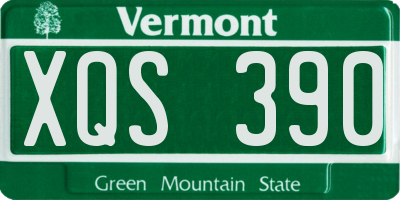 VT license plate XQS390