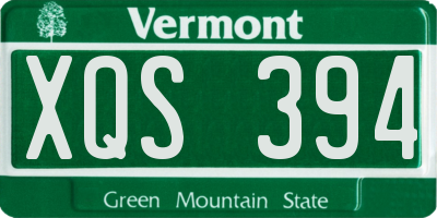 VT license plate XQS394