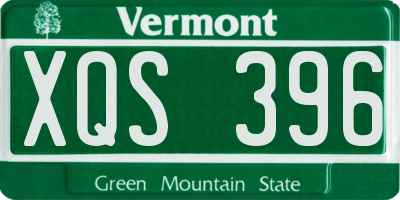 VT license plate XQS396