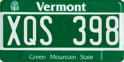 VT license plate XQS398