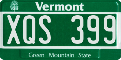 VT license plate XQS399