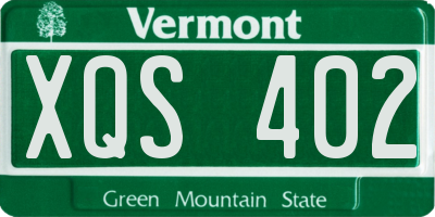 VT license plate XQS402