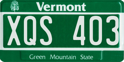 VT license plate XQS403