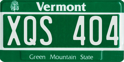 VT license plate XQS404