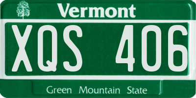 VT license plate XQS406