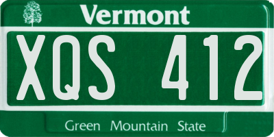 VT license plate XQS412