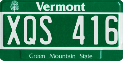 VT license plate XQS416