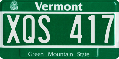 VT license plate XQS417