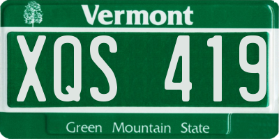 VT license plate XQS419