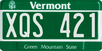 VT license plate XQS421