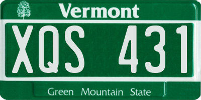 VT license plate XQS431