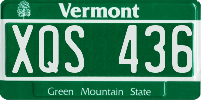 VT license plate XQS436