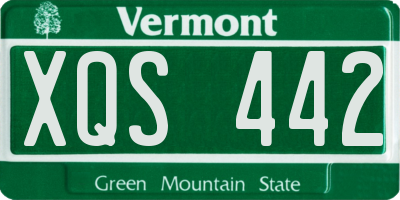 VT license plate XQS442