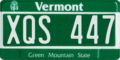 VT license plate XQS447