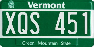 VT license plate XQS451