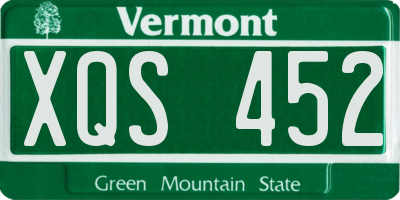 VT license plate XQS452