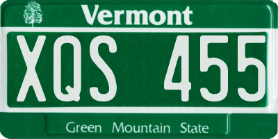 VT license plate XQS455