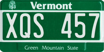 VT license plate XQS457