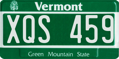 VT license plate XQS459