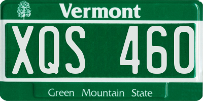 VT license plate XQS460