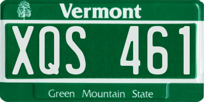 VT license plate XQS461