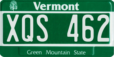 VT license plate XQS462