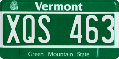 VT license plate XQS463