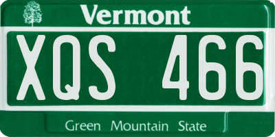 VT license plate XQS466