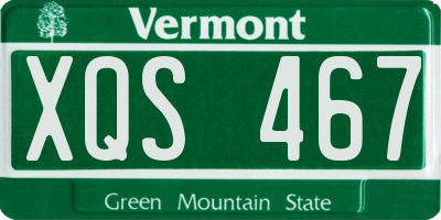 VT license plate XQS467