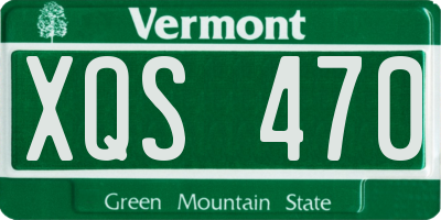VT license plate XQS470