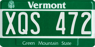VT license plate XQS472